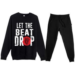 Let The Beat Drop Adenosine Heart Sciencet Hu Anatomy Gift Premium Crewneck Sweatsuit Set