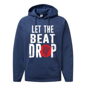 Let The Beat Drop Adenosine Heart Sciencet Hu Anatomy Gift Performance Fleece Hoodie