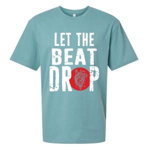 Let The Beat Drop Adenosine Heart Sciencet Hu Anatomy Gift Sueded Cloud Jersey T-Shirt