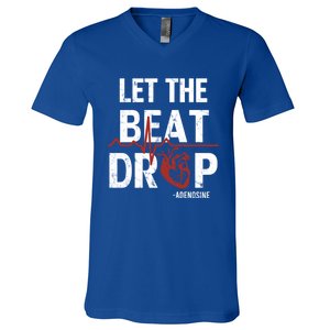 Let The Beat Drop Adenosine Nurse Gift V-Neck T-Shirt