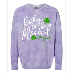 Lucky To Be Blessed Colorblast Crewneck Sweatshirt