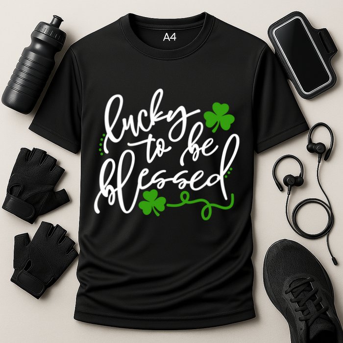 Lucky To Be Blessed Cooling Performance Crew T-Shirt