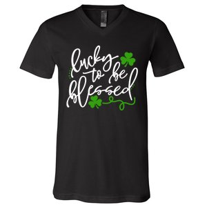 Lucky To Be Blessed V-Neck T-Shirt