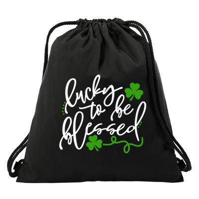 Lucky To Be Blessed Drawstring Bag
