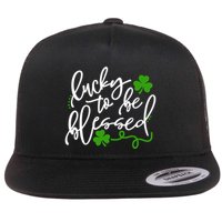 Lucky To Be Blessed Flat Bill Trucker Hat