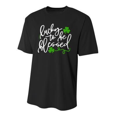 Lucky To Be Blessed Youth Performance Sprint T-Shirt