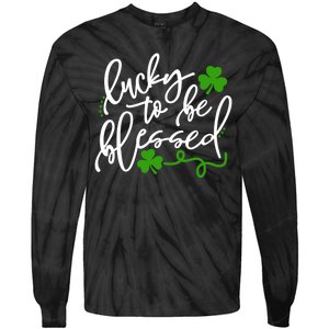 Lucky To Be Blessed Tie-Dye Long Sleeve Shirt