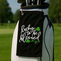 Lucky To Be Blessed Golf Towel