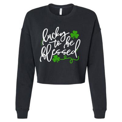 Lucky To Be Blessed Cropped Pullover Crew