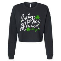 Lucky To Be Blessed Cropped Pullover Crew