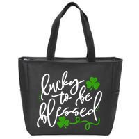 Lucky To Be Blessed Zip Tote Bag