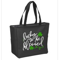 Lucky To Be Blessed Zip Tote Bag
