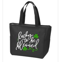 Lucky To Be Blessed Zip Tote Bag