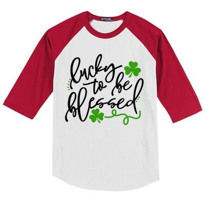 Lucky To Be Blessed Kids Colorblock Raglan Jersey