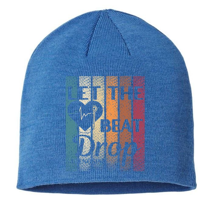 Let The Beat Drop Adenosine Vintage Distressed Cute Gift Sustainable Beanie