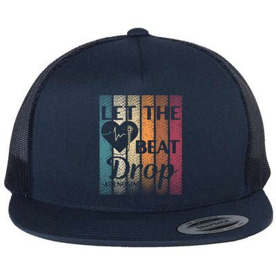 Let The Beat Drop Adenosine Vintage Distressed Cute Gift Flat Bill Trucker Hat