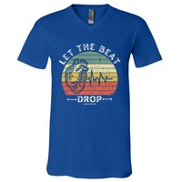 Let The Beat Drop Adenosine Vintage Sunset Funny Gift V-Neck T-Shirt