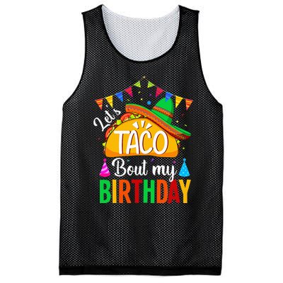 Lets Taco Bout My Birthday Cinco De Mayo Tacos Kids Mesh Reversible Basketball Jersey Tank