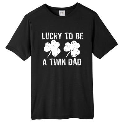 Lucky To Be A Twin Dad St Patrick's Day Tall Fusion ChromaSoft Performance T-Shirt