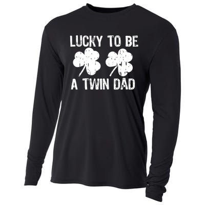 Lucky To Be A Twin Dad St Patrick's Day Cooling Performance Long Sleeve Crew