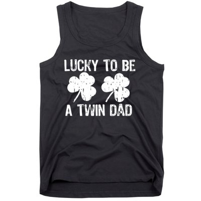 Lucky To Be A Twin Dad St Patrick's Day Tank Top