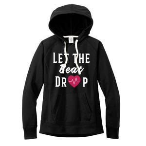 Let The Beat Drop Funny Nurse Adenosine Meaningful Gift Women's Fleece Hoodie