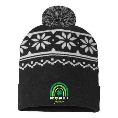 Lucky To Be A Teacher St Patricks Day USA-Made Snowflake Beanie