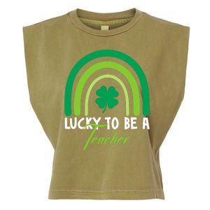 Lucky To Be A Teacher St Patricks Day Garment-Dyed Women's Muscle Tee