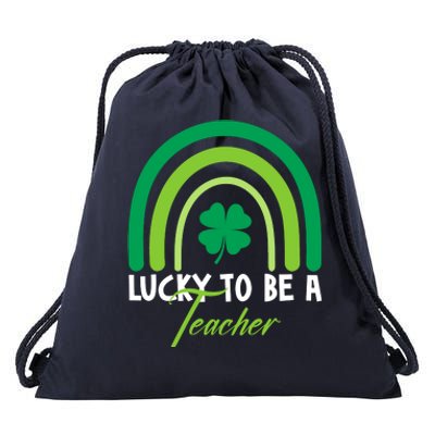 Lucky To Be A Teacher St Patricks Day Drawstring Bag