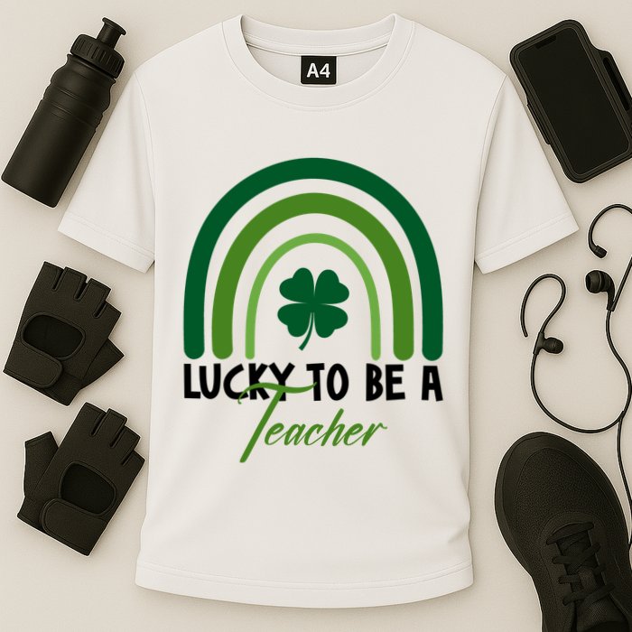 Lucky To Be A Teacher St Patricks Day Cooling Performance Crew T-Shirt