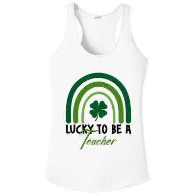Lucky To Be A Teacher St Patricks Day Ladies PosiCharge Competitor Racerback Tank