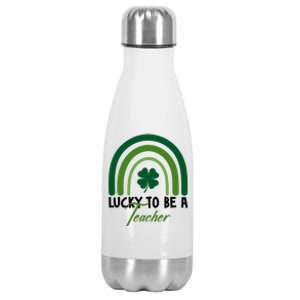 Lucky To Be A Teacher St Patricks Day Stainless Steel Insulated Water Bottle