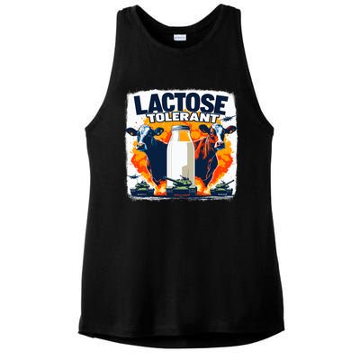 Lactose Tolerant Bold Statement Meme Funny 09r98m Ladies PosiCharge Tri-Blend Wicking Tank