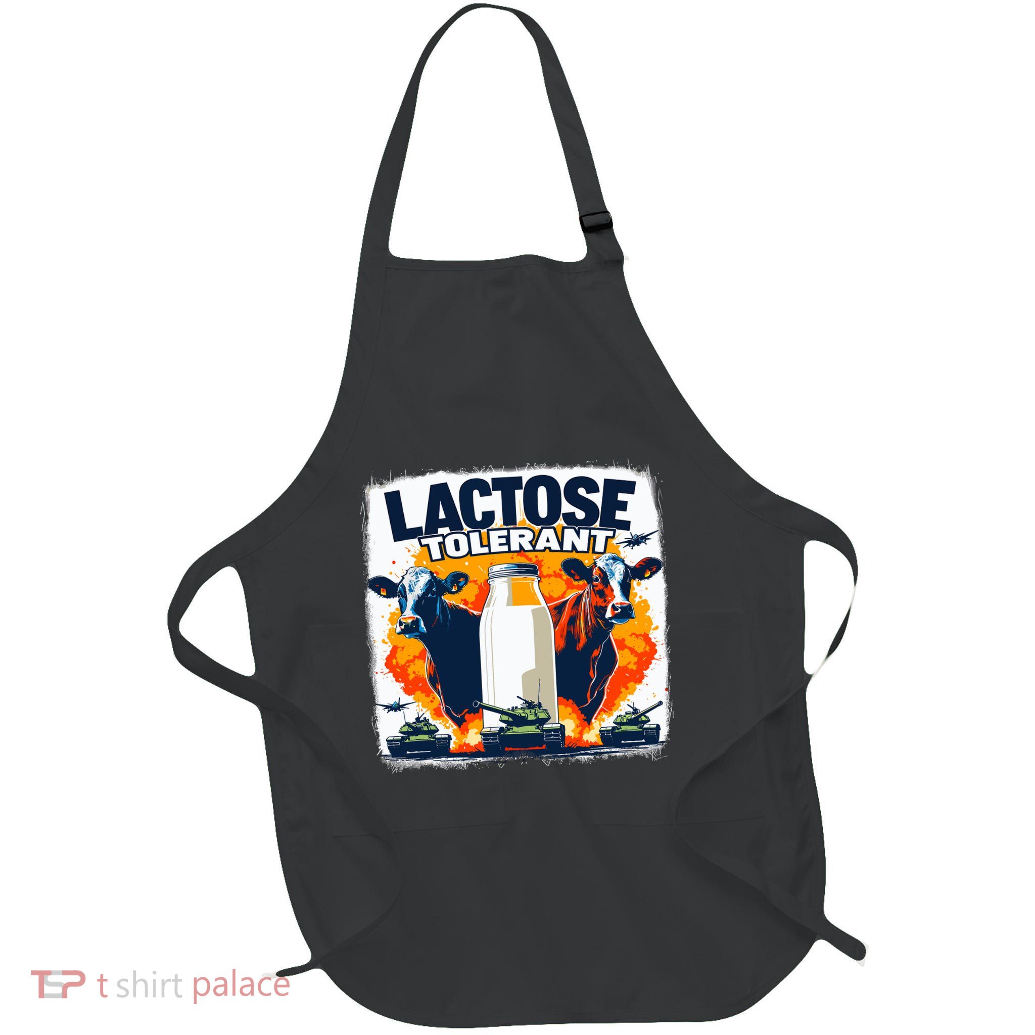 Lactose Tolerant Bold Statement Meme Funny 09r98m Full-Length Apron With Pockets