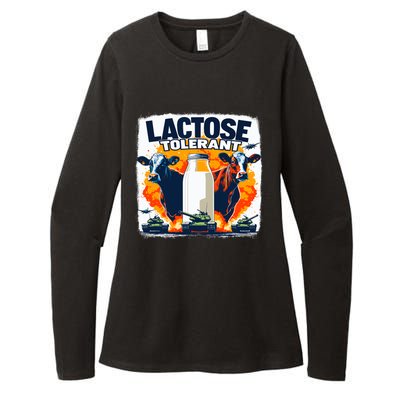 Lactose Tolerant Bold Statement Meme Funny 09r98m Womens CVC Long Sleeve Shirt