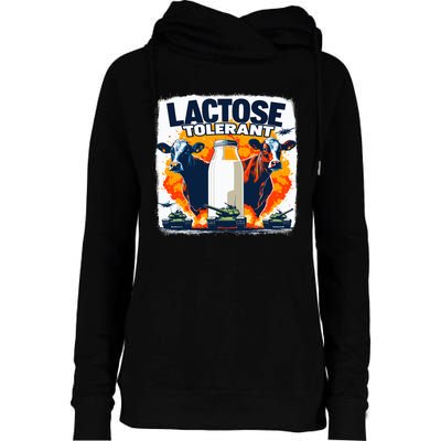 Lactose Tolerant Bold Statement Meme Funny 09r98m Womens Funnel Neck Pullover Hood