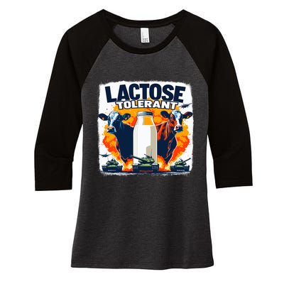 Lactose Tolerant Bold Statement Meme Funny 09r98m Women's Tri-Blend 3/4-Sleeve Raglan Shirt