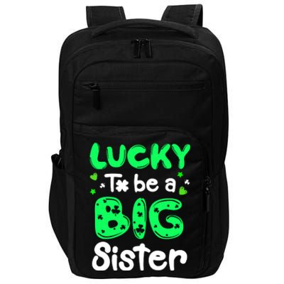 Lucky To Be A Sister St Patricks Day Shamrock Girl Impact Tech Backpack