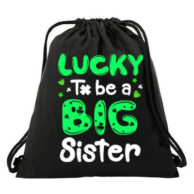 Lucky To Be A Sister St Patricks Day Shamrock Girl Drawstring Bag