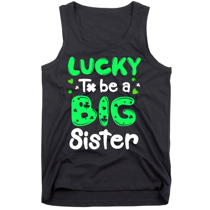 Lucky To Be A Sister St Patricks Day Shamrock Girl Tank Top