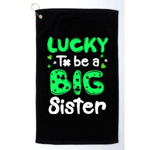 Lucky To Be A Sister St Patricks Day Shamrock Girl Platinum Collection Golf Towel