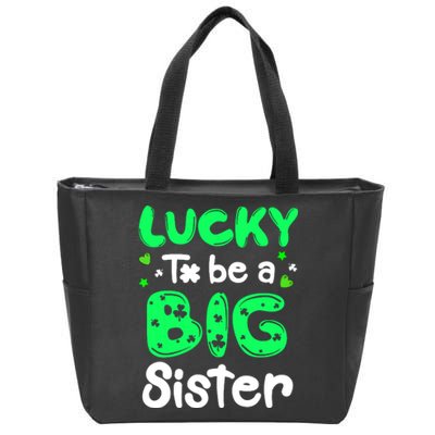 Lucky To Be A Sister St Patricks Day Shamrock Girl Zip Tote Bag