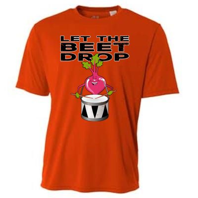 Let The Beet Drop Drumming Cartoon Beet Drums Music Beat Gift Cooling Performance Crew T-Shirt