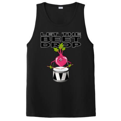 Let The Beet Drop Drumming Cartoon Beet Drums Music Beat Gift PosiCharge Competitor Tank