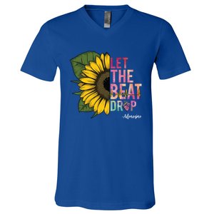 Let The Beat Drop Adenosine Best Nursing Nurse Sunflower Great Gift V-Neck T-Shirt