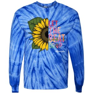 Let The Beat Drop Adenosine Best Nursing Nurse Sunflower Great Gift Tie-Dye Long Sleeve Shirt