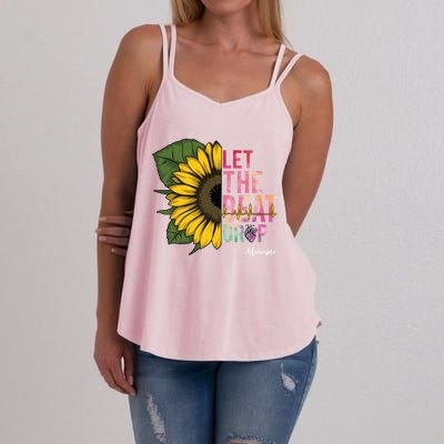 Let The Beat Drop Adenosine Best Nursing Nurse Sunflower Great Gift Women's Strappy Tank