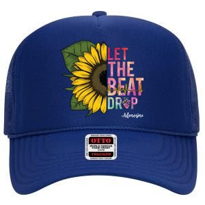 Let The Beat Drop Adenosine Best Nursing Nurse Sunflower Great Gift High Crown Mesh Back Trucker Hat