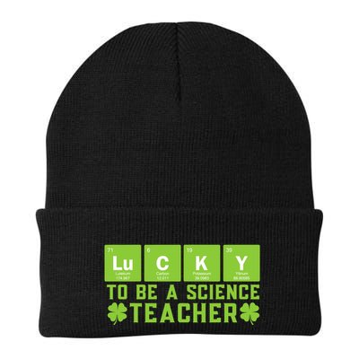 Lucky To Be A Science Teacher St Patricks Day Knit Cap Winter Beanie