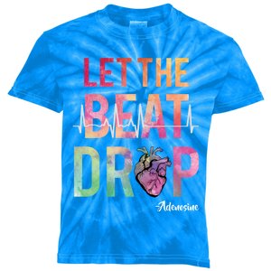 Let The Beat Drop Adenosine Funny Icu Nurse Saying Nursing Cute Gift Kids Tie-Dye T-Shirt